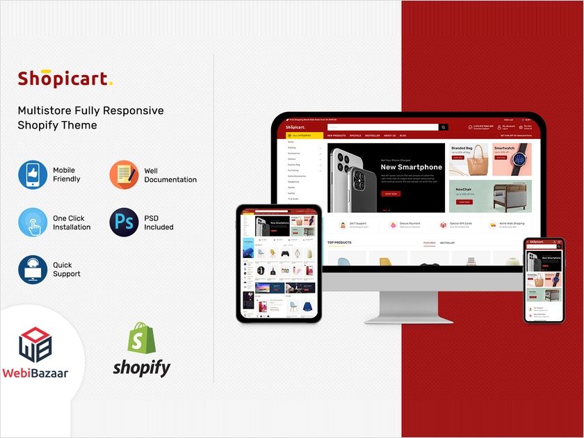 Shopicart – Clean & Multipurpose eCommerce Shopify Theme
