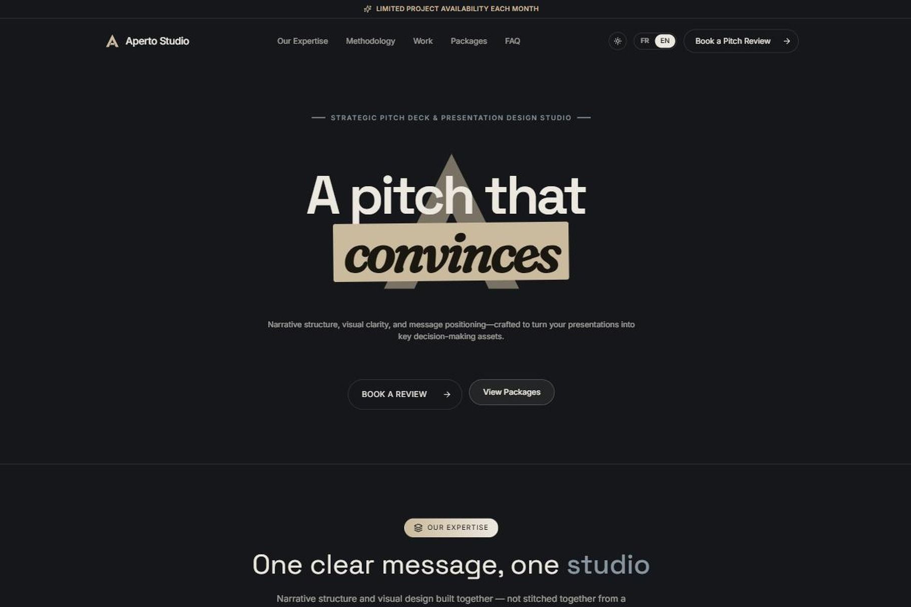 Aperto - Pitch Deck Studio Next.js Template