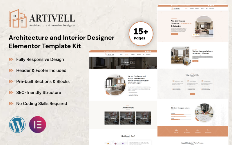 Artivell – Architecture and Interior Designer Elementor Template Kit ...