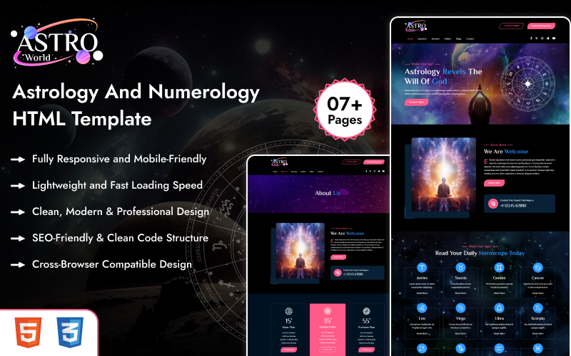 Astro World - Astrology & Numerology HTML Template
