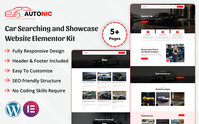 Autonic - Car Searching & Showcase Website Elementor Kit