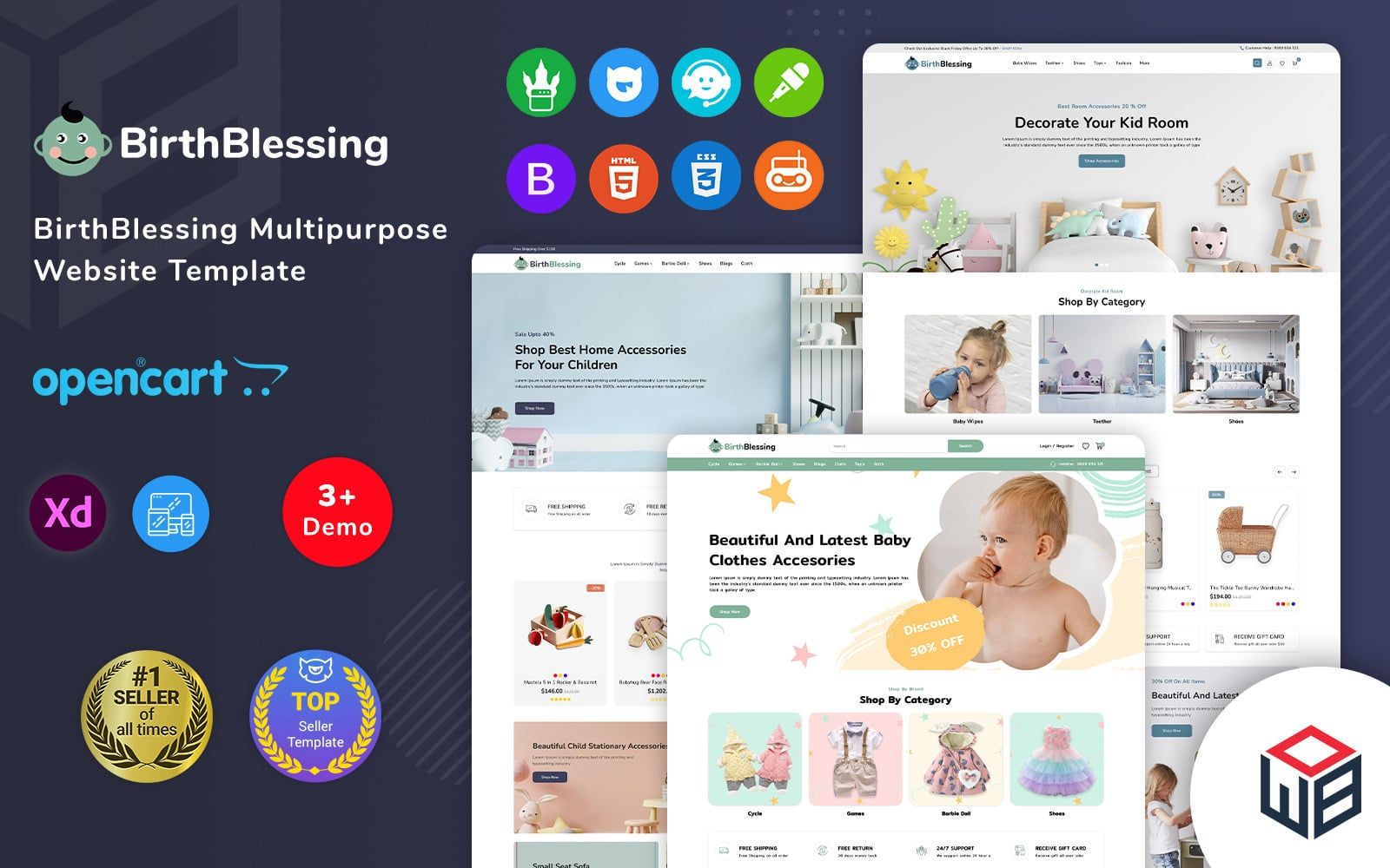 BirthBlessing - Kids Clothing & Toys OpenCart Theme