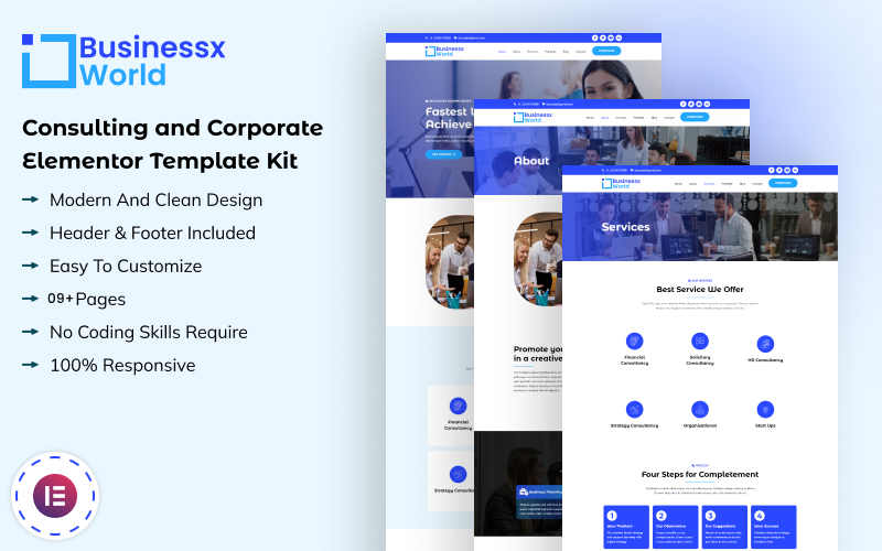 BusinessX World - Consulting & Corporate Elementor Kit