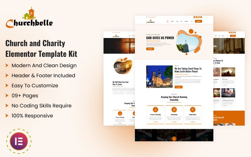 Churchbelle - Church & Charity Elementor Template Kit