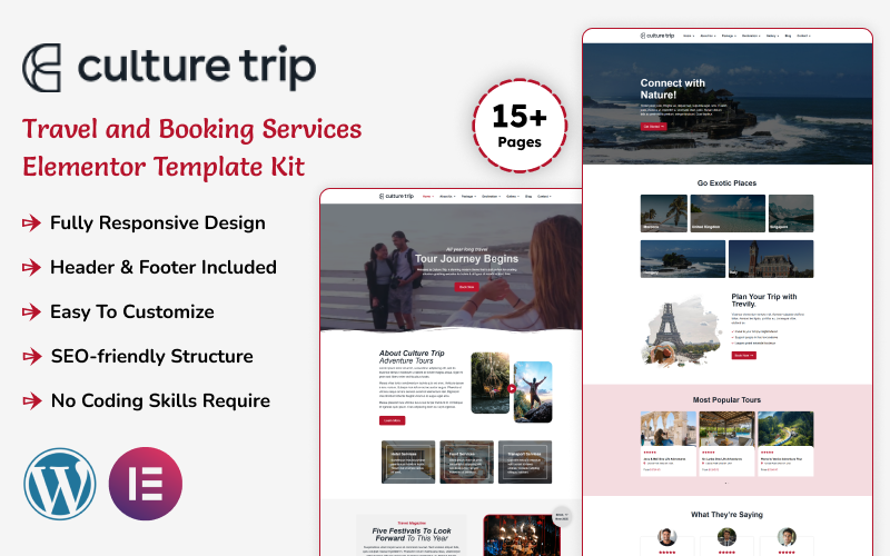 Culture Trip - Travel and Booking Services Elementor Kit