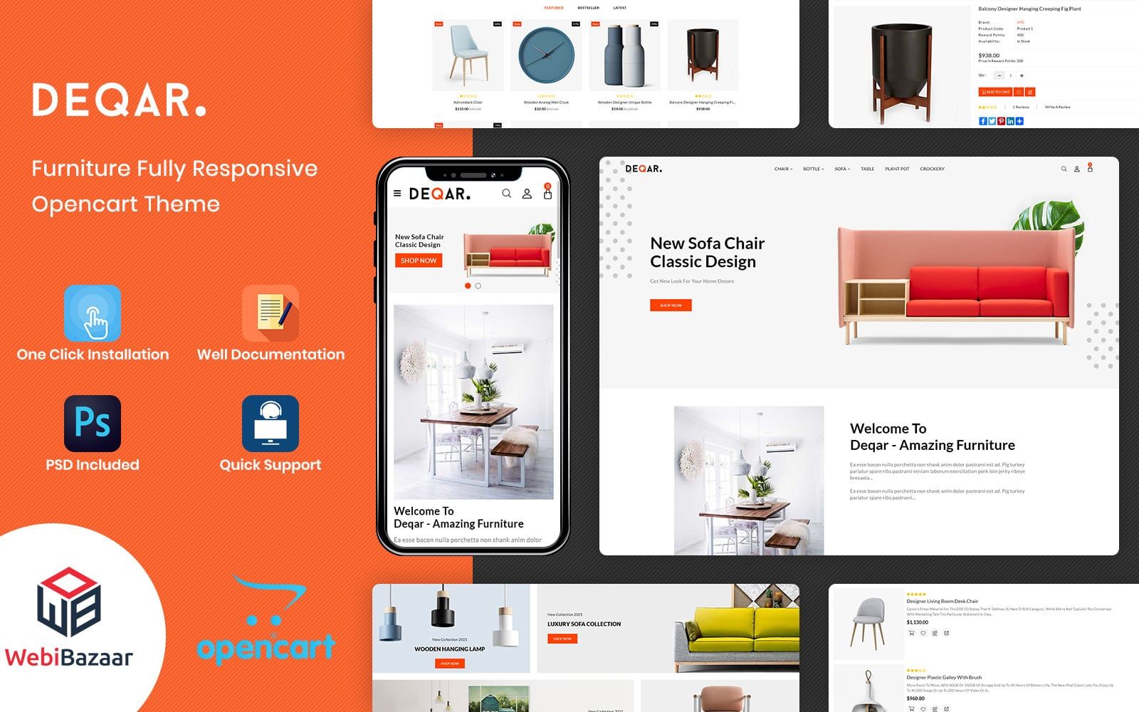 Deqar - The Furniture Shop Responsive OpenCart Template