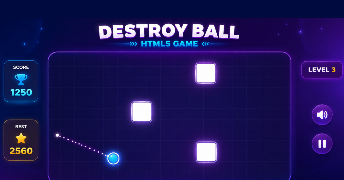 Destroy Ball – HTML5 One Shot Physics Puzzle Game