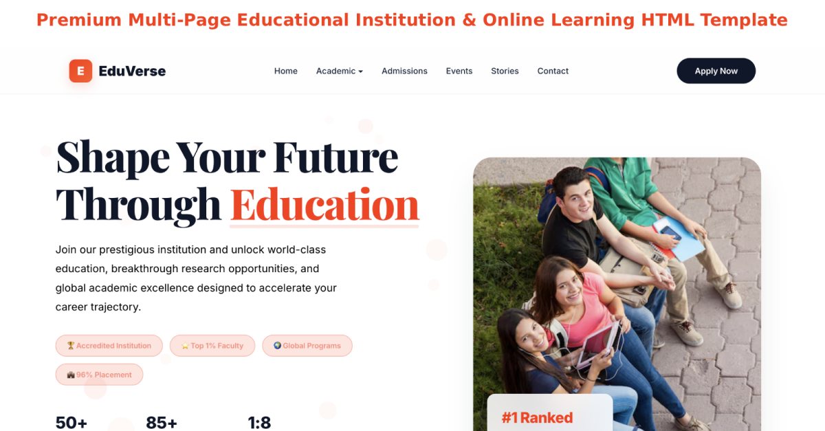 Educational Institution & Online Learning HTML Theme
