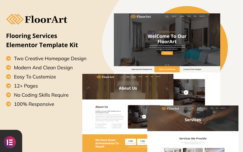 Floor Art - Flooring Services Website Elementor Template Kit