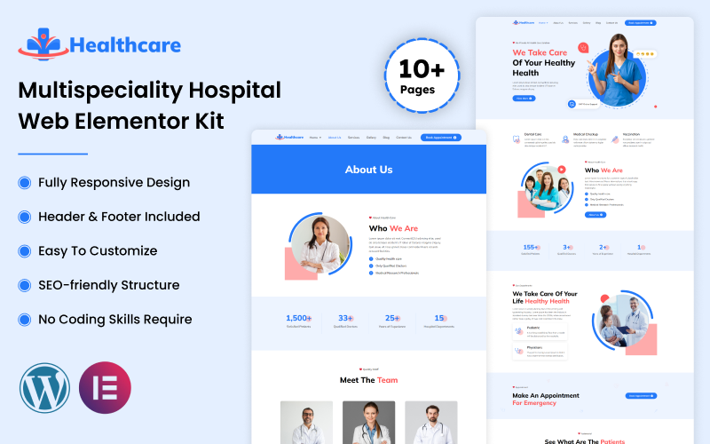Healthcare - Multispeciality Hospital Web Elementor Kit