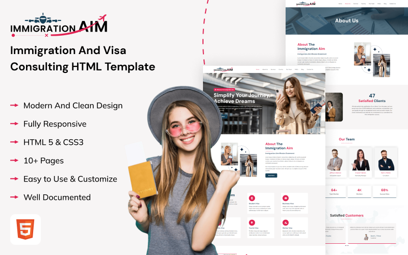 Immigration Aim - Immigration And Visa HTML Template