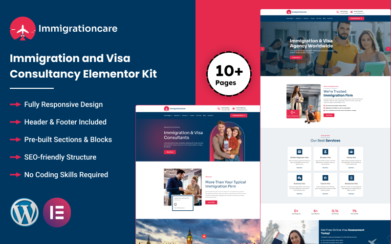 ImmigrationCare – Immigration Consultancy Elementor Kit