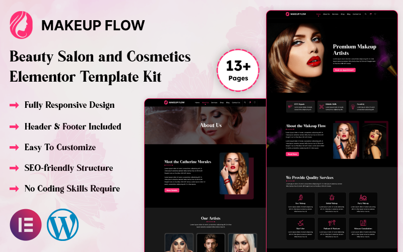 Makeup Flow - Beauty Salon & Cosmetics Elementor Kit