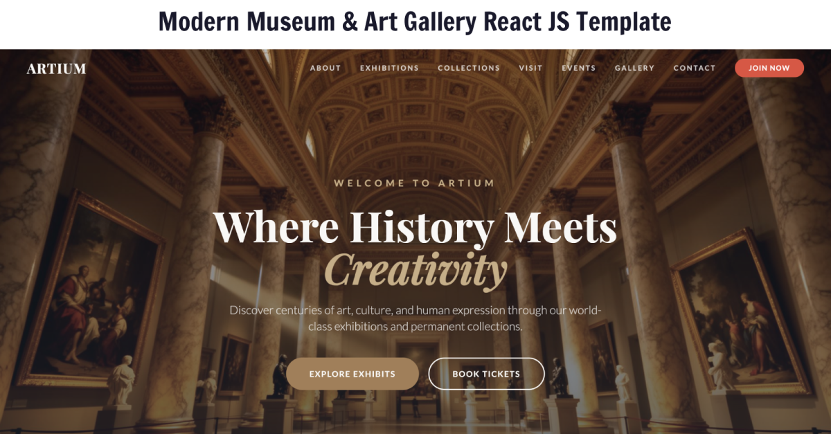 Museum & Art Gallery - React JS Theme