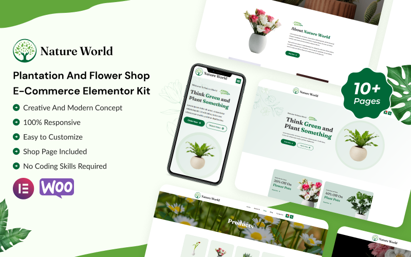 Nature World - Plantation & Flower Shop Elementor Kit