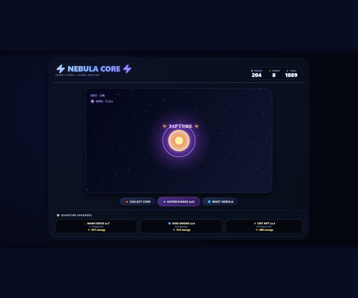 NEBULA CORE - HTML5 Games