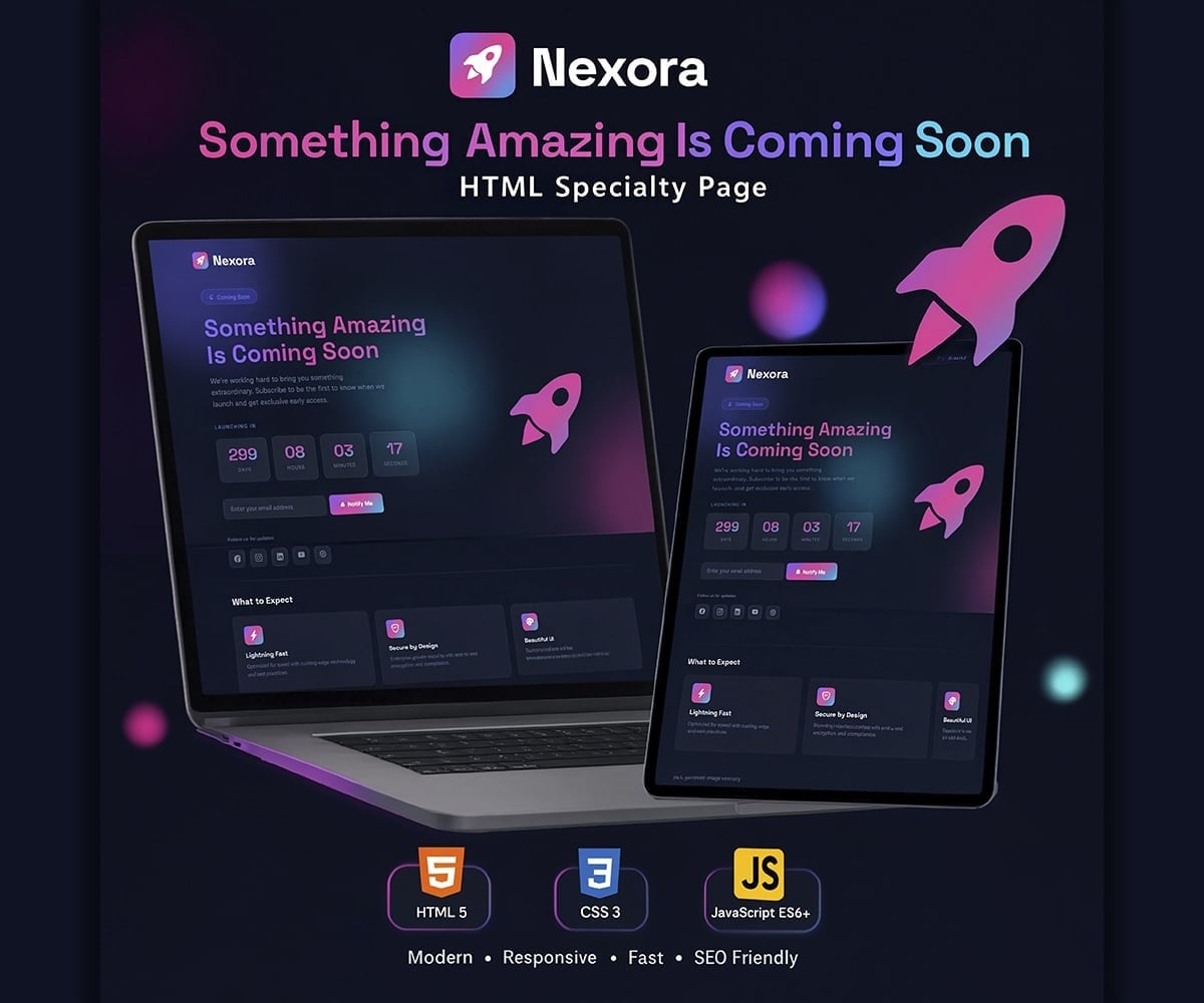 Nexora - Coming Soon - Specialty Page HTML Template