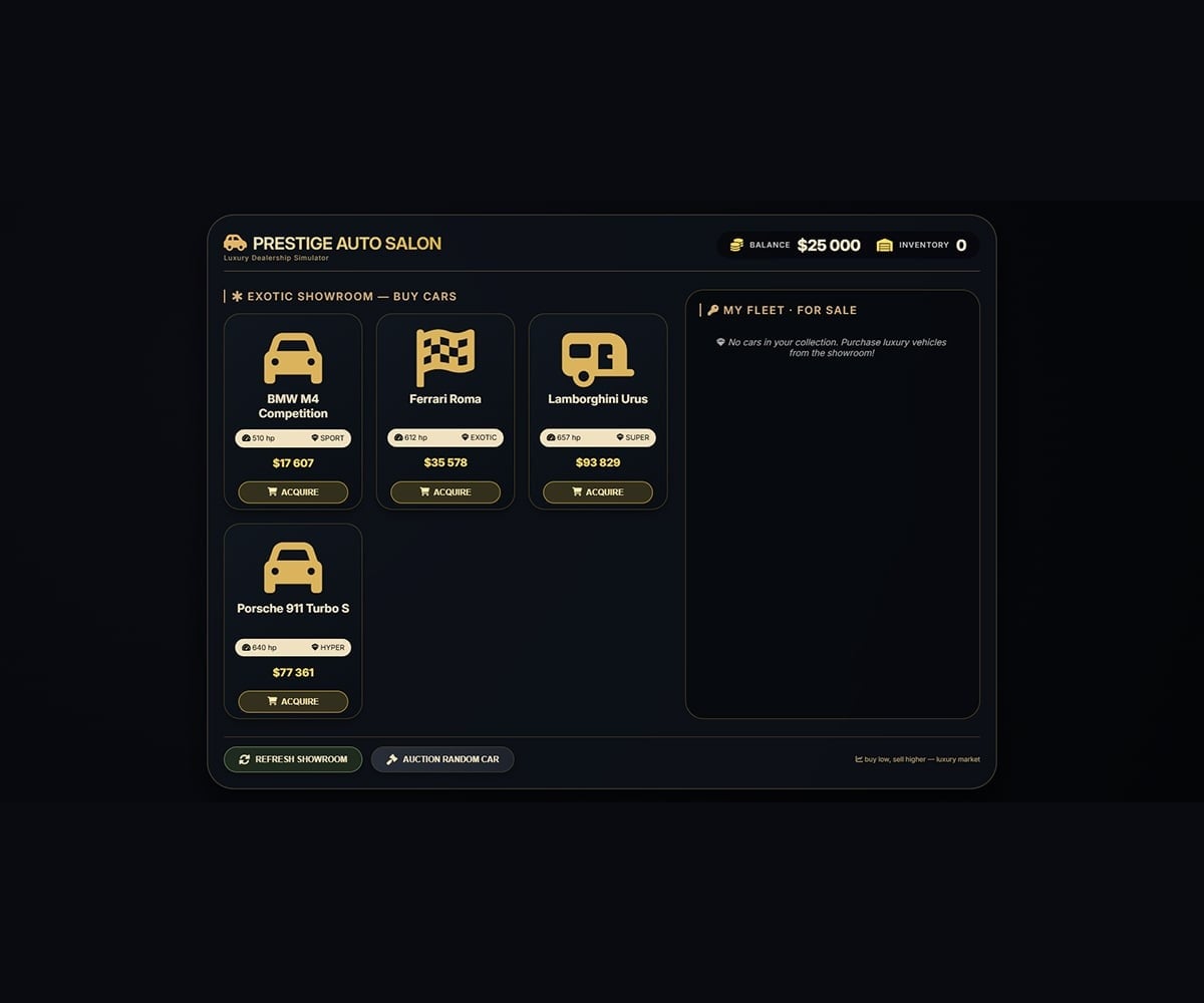 PRESTIGE AUTO SALON - HTML5 Games