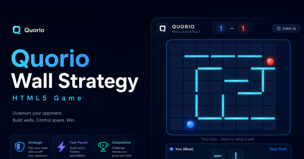 Quorio | HTML5 Strategy Board Game – AI & 2 Player