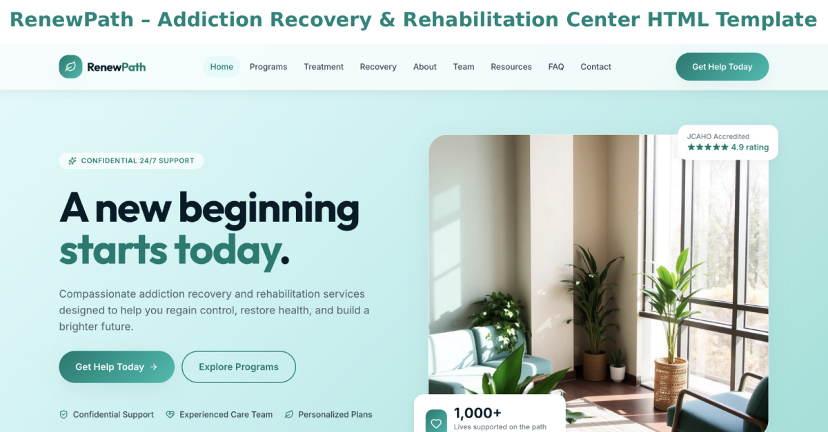 Addiction Recovery & Rehabilitation Center HTML Theme