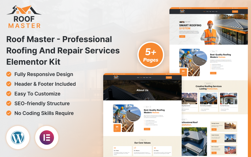 Roof Master - Professional Roofing and Repair Elementor Kit