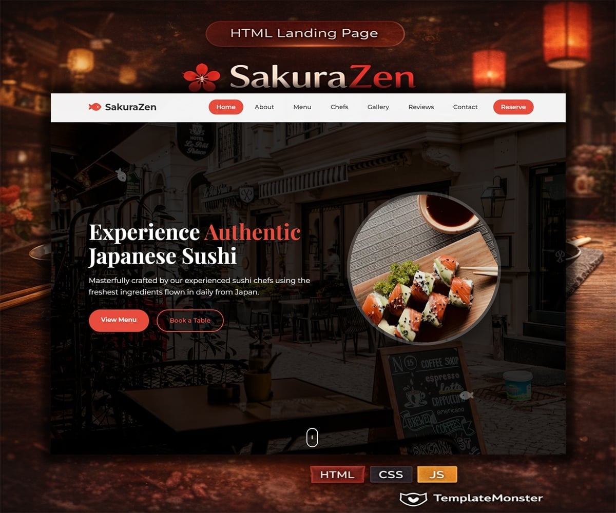 SakuraZen - Sushi Bar - Landing Page Templates