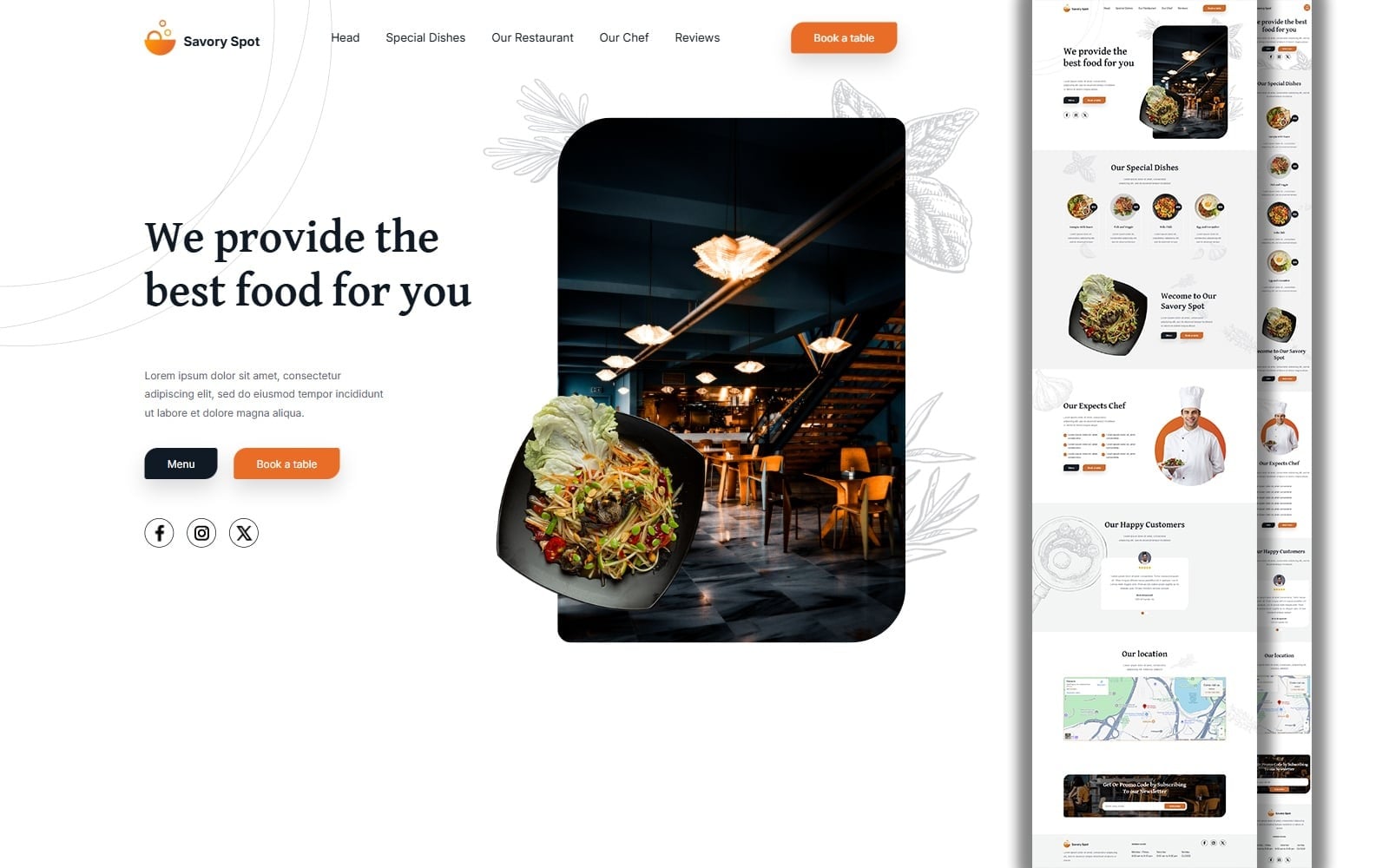 Savory Spot - Restaurant Landing Page - Multipurpose