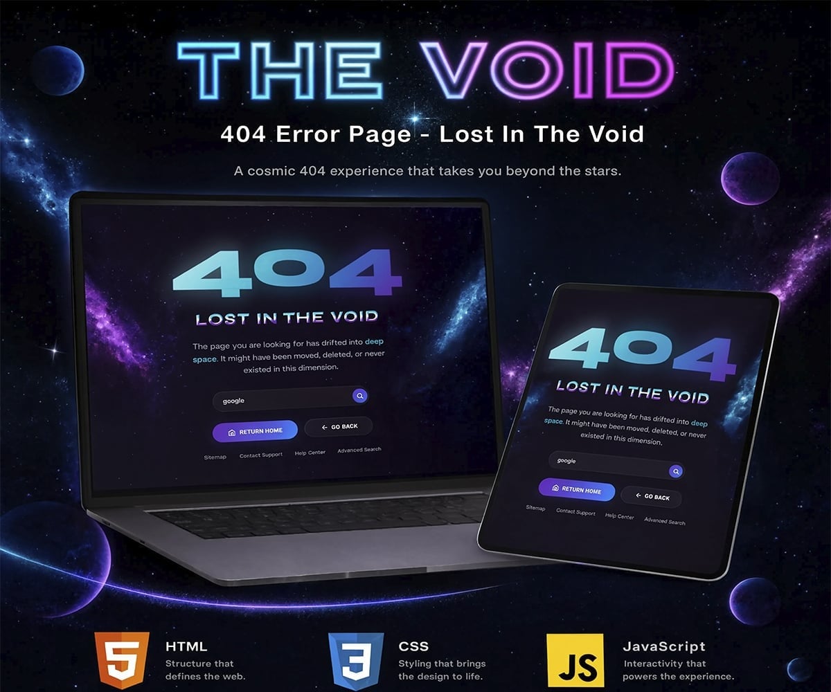 THE VOID - 404 page - Specialty Page
