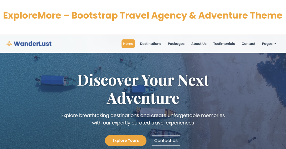 WanderLust - Explore Destinations HTML5 Bootstrap Theme