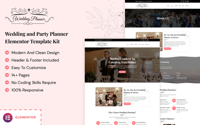 Wedding Planner - Marriage & Party Organizer Elementor Kit