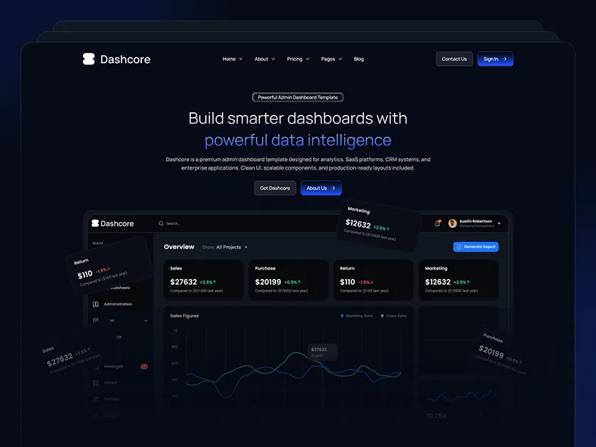  Dashcore - SaaS & Tech Tools - Webflow Template