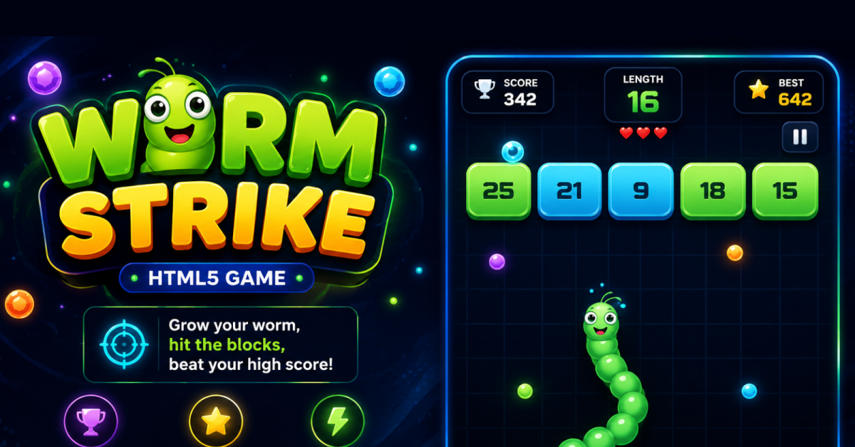 Worm Strike – HTML5 Snake & Number Crusher Game